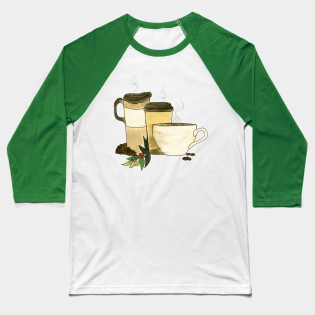 For the love of Coffee Baseball T-Shirt by Shadowsantos